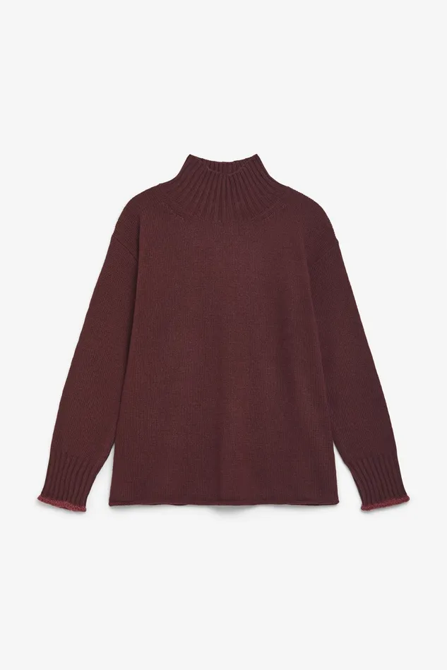 Women Malparmi Knitwear Cashmere Merinos Sweater Bordeaux