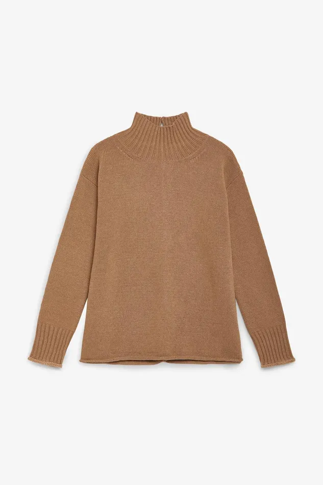 Women Malparmi Knitwear Cashmere Merinos Sweater Camel