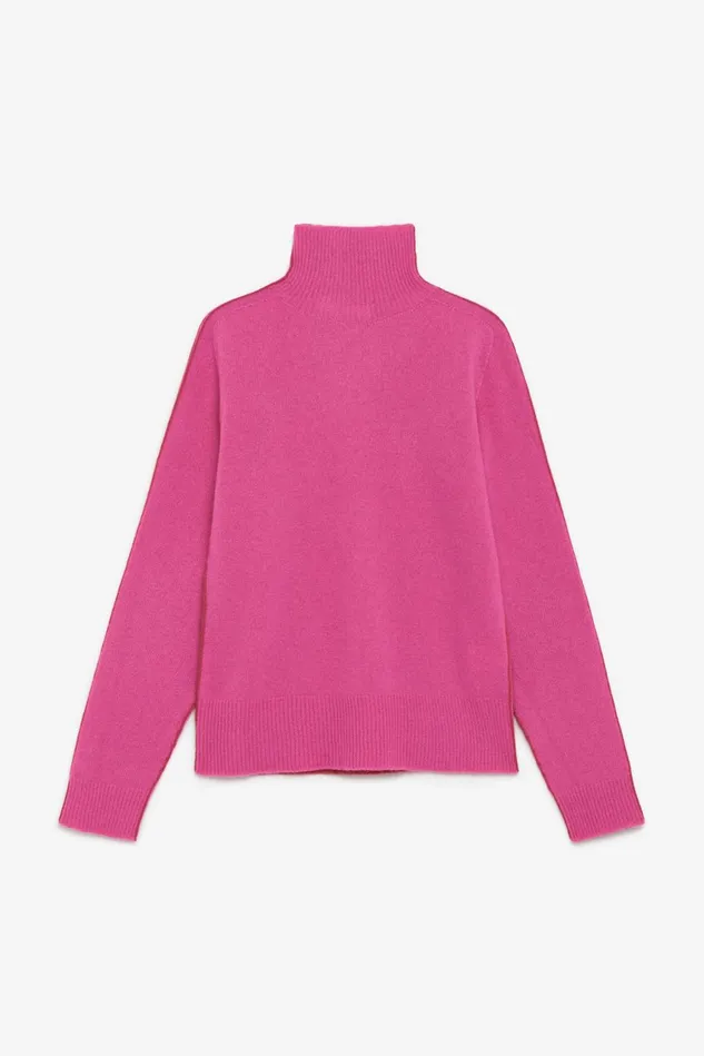 Women Malparmi Knitwear Cashmerewool Bicolor Sweater Pinkfuxia