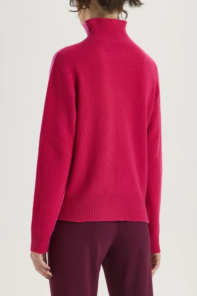 Women Malparmi Knitwear Cashmerewool Bicolor Sweater Pinkfuxia