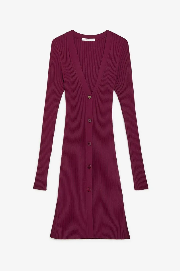 Women Malparmi Knitwear Elastic Yarn Cardigan Redgrapes