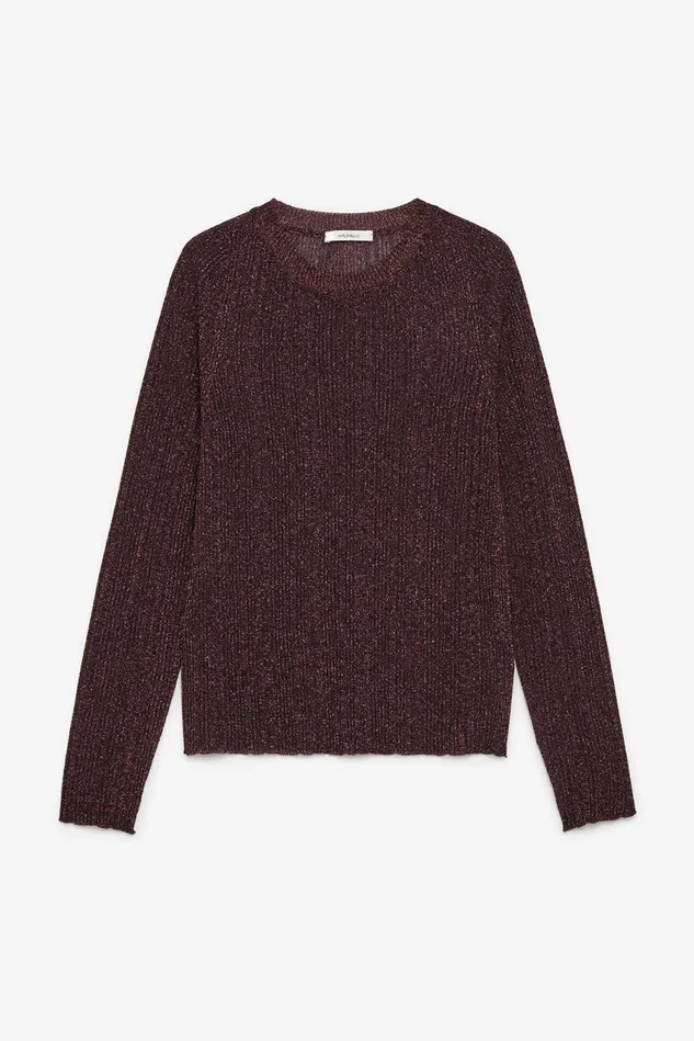 Women Malparmi Knitwear Lurex Sweater Bordeaux