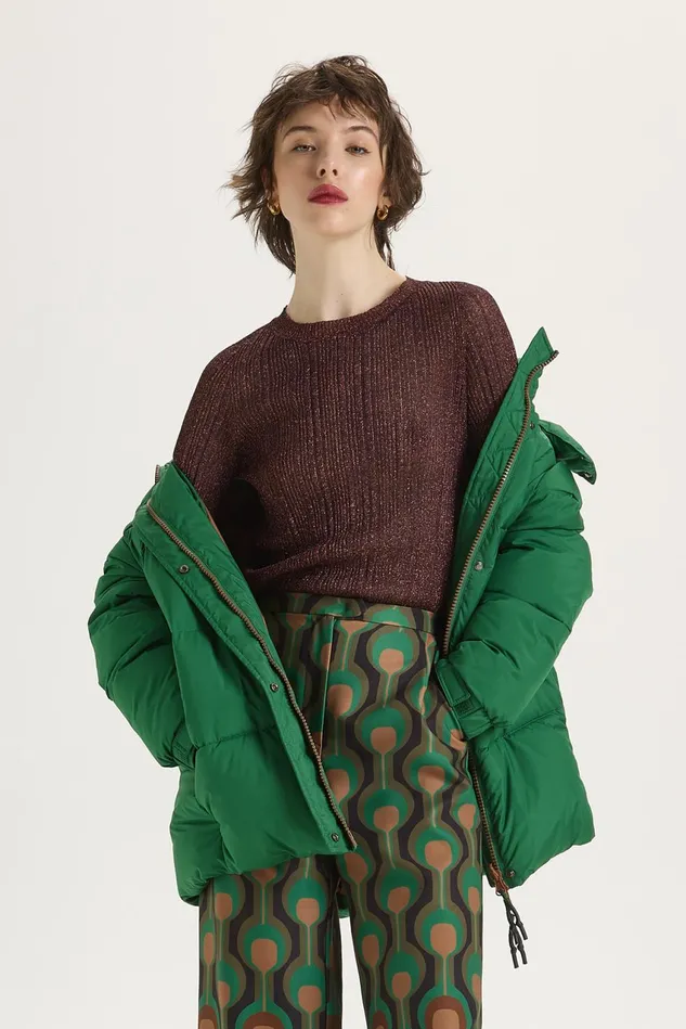 Women Malparmi Knitwear Lurex Sweater Bordeaux