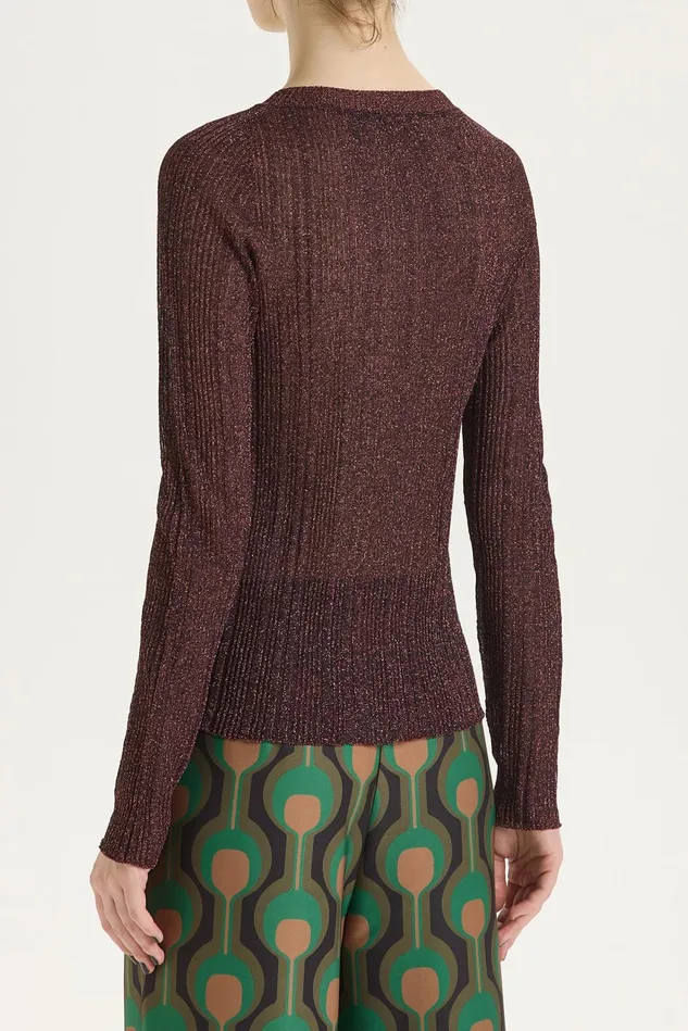 Women Malparmi Knitwear Lurex Sweater Bordeaux