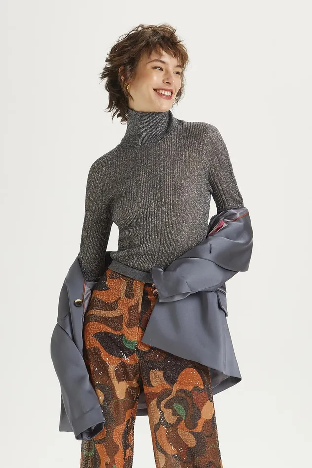 Women Malparmi Knitwear Lurex Sweater Graphite