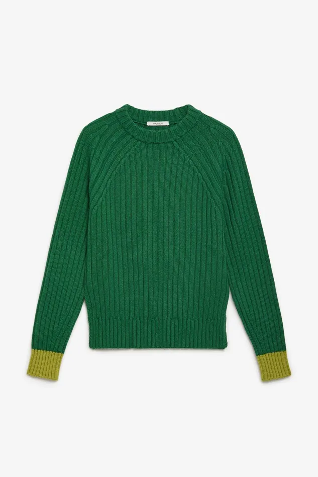Women Malparmi Knitwear New Soft Wool Sweater Emerald