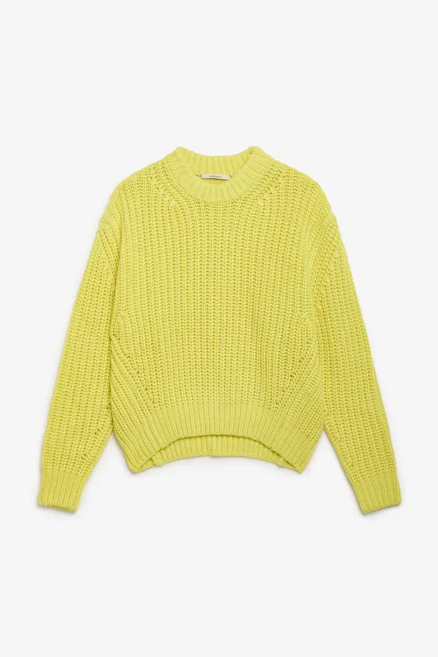 Women Malparmi Knitwear Soft Alpaca Sweater Lemon