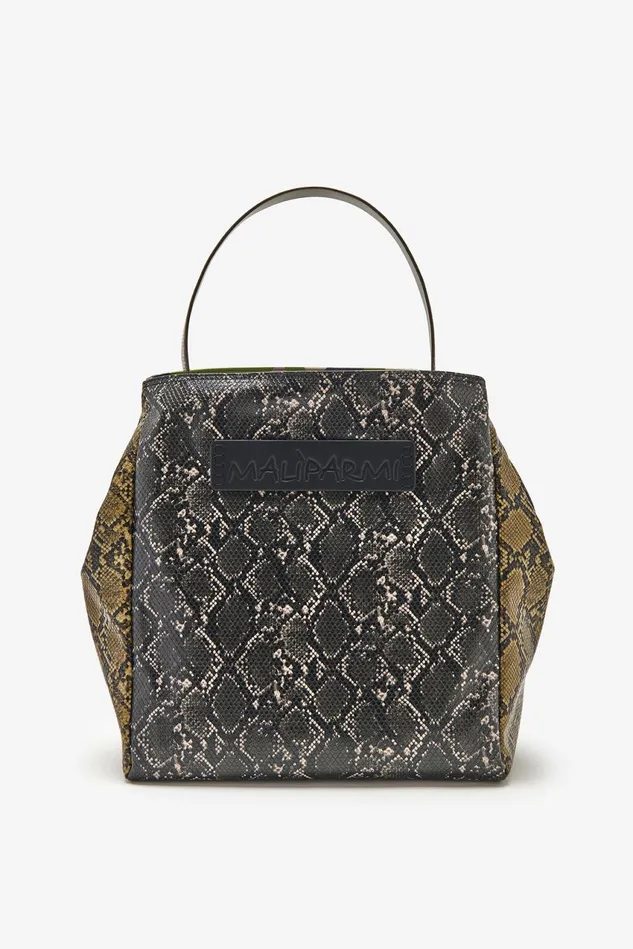 Women Malparmi Medium Bags Leather Animalier Large Shoulder Bag Greygreen