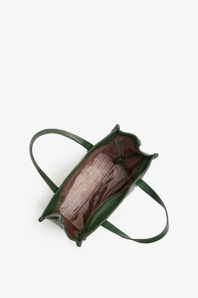 Women Malparmi Shopping Bag Leather Tress Shopping Bag Fern Green