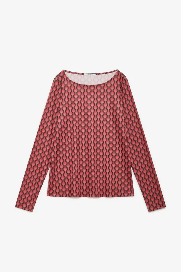 Women Malparmi Tshirts And Tops Frieze Print Jersey TShirt Blackpink
