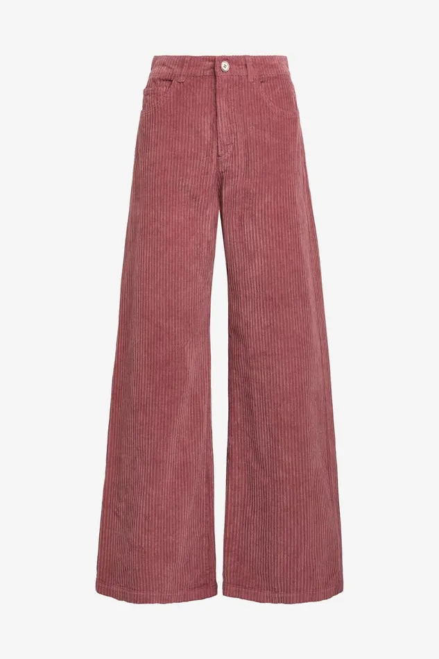 Women Malparmi Trousers Corduroy Velvet Trousers Dark Pink
