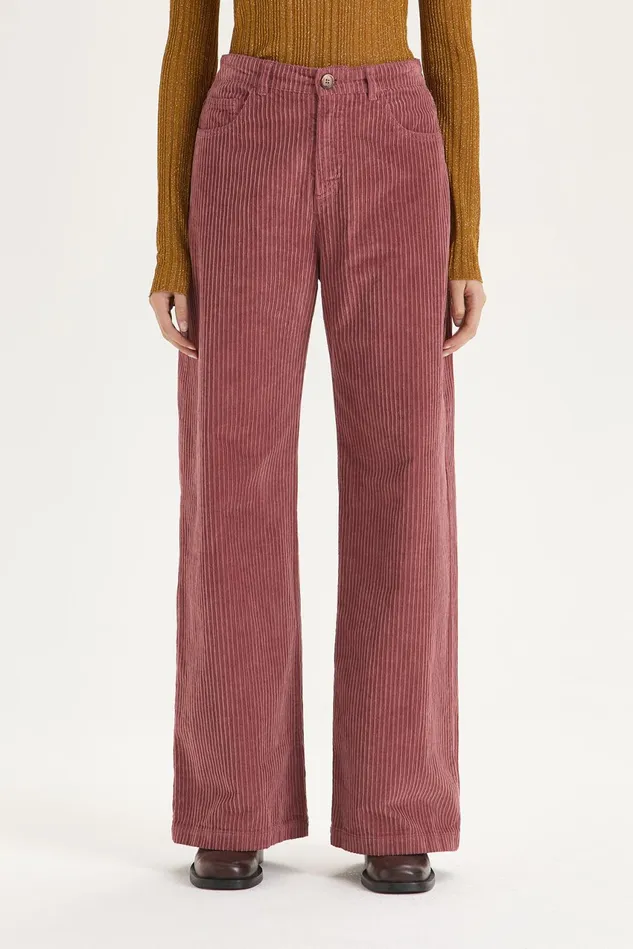 Women Malparmi Trousers Corduroy Velvet Trousers Dark Pink