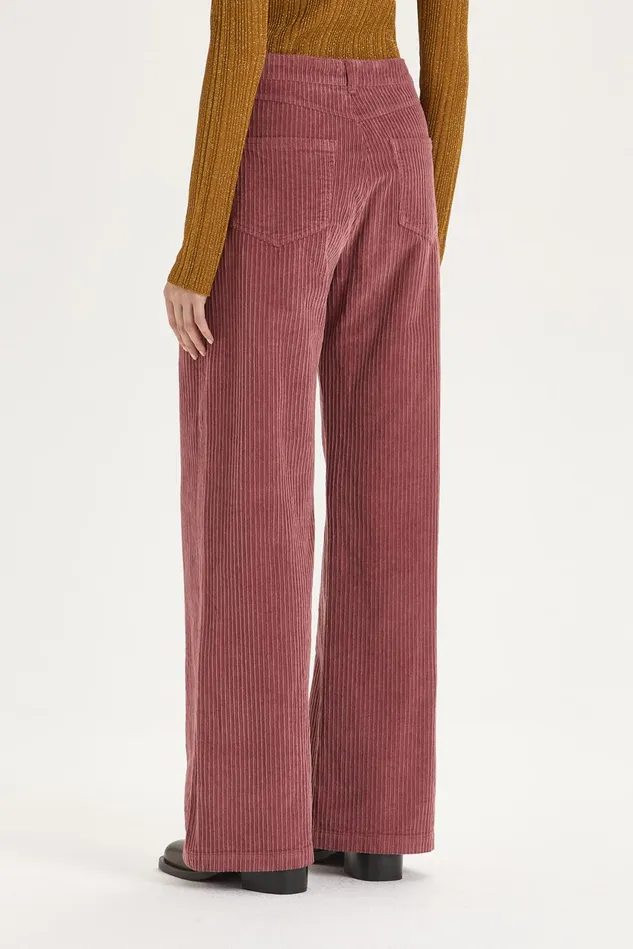 Women Malparmi Trousers Corduroy Velvet Trousers Dark Pink