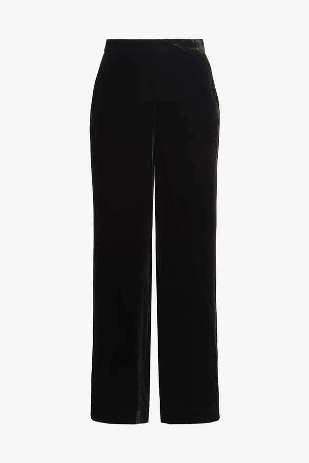Women Malparmi Trousers Fluid Velvet Trousers Black