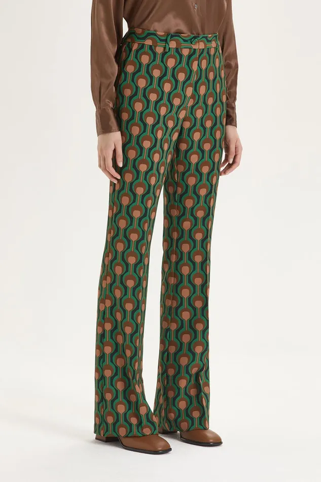 Women Malparmi Trousers Frieze Cady Trousers Greencamel