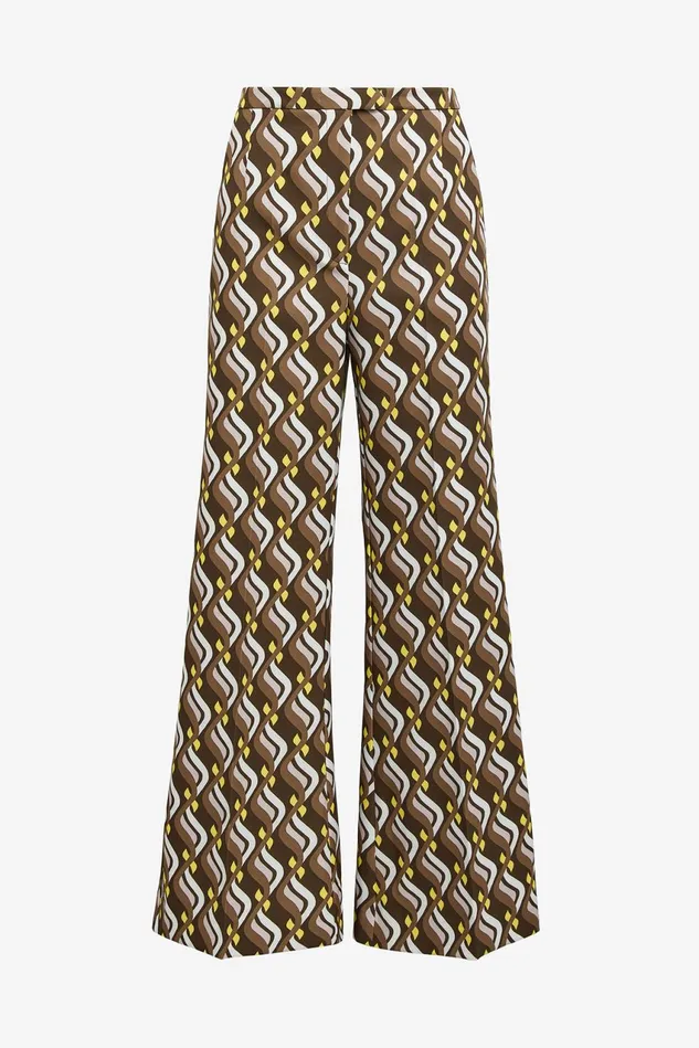 Women Malparmi Trousers Lira Cady Print Trousers Brownyellow