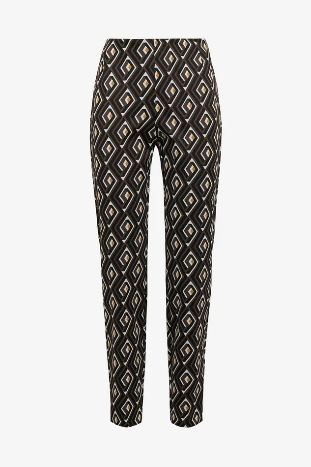 Women Malparmi Trousers Maze Jacquard Trousers Brownyellowblack