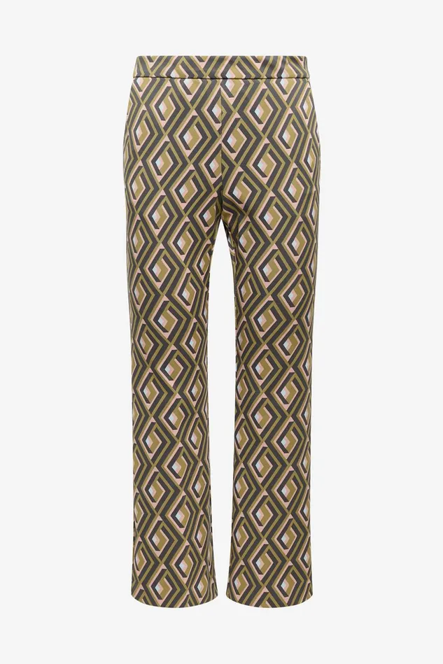 Women Malparmi Trousers Maze Jacquard Trousers Greenblackpink