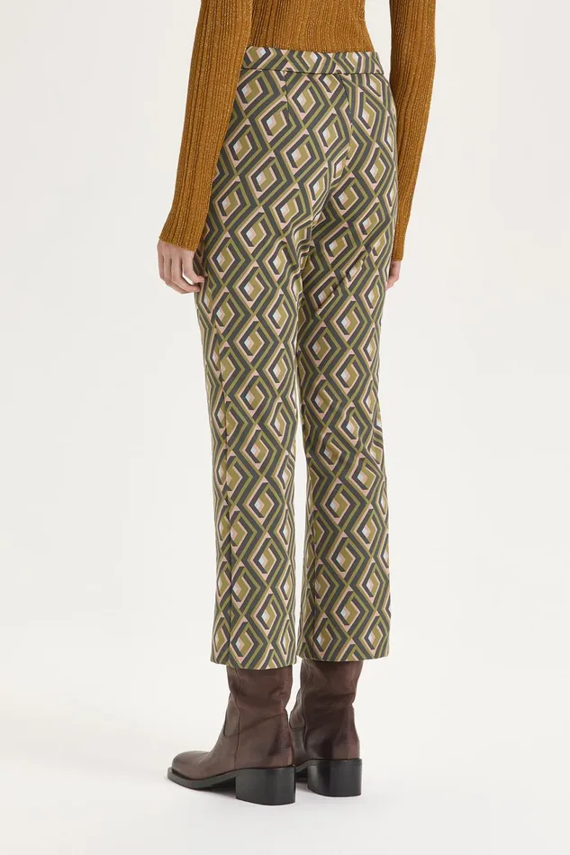 Women Malparmi Trousers Maze Jacquard Trousers Greenblackpink