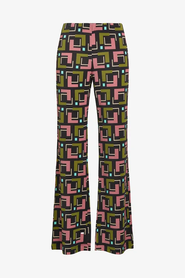 Women Malparmi Trousers Melody Print Jersey Trousers Greenpinkblack