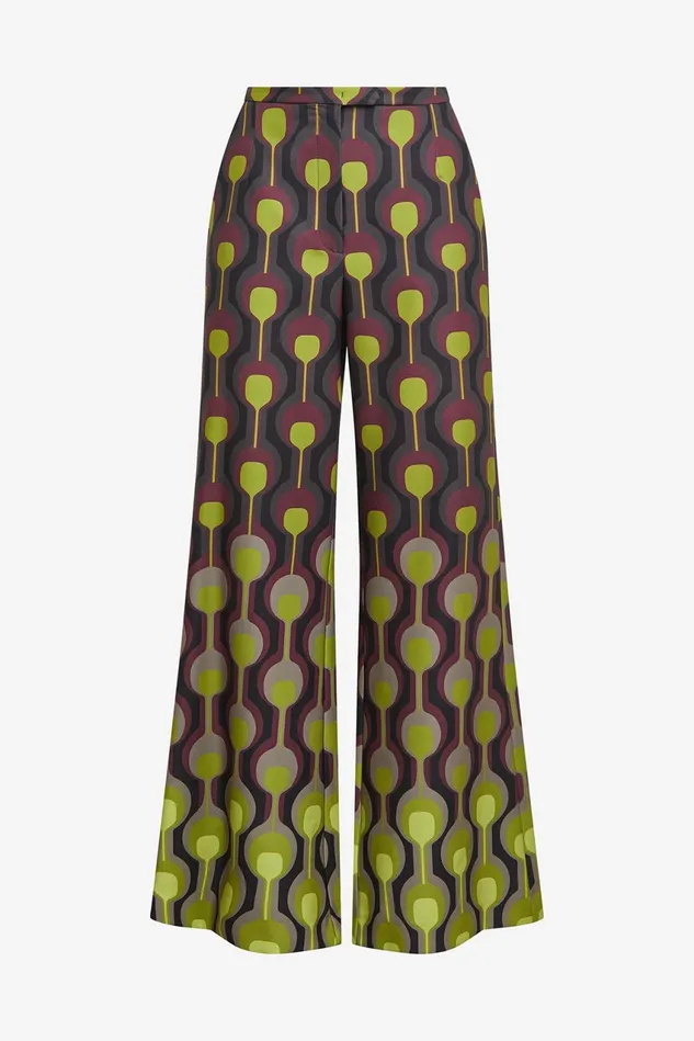 Women Malparmi Trousers Temple Degrad Cady Trousers Greenblackbordeaux