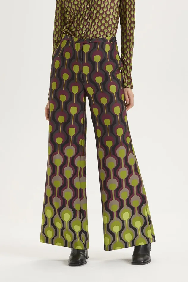 Women Malparmi Trousers Temple Degrad Cady Trousers Greenblackbordeaux