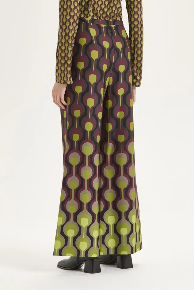 Women Malparmi Trousers Temple Degrad Cady Trousers Greenblackbordeaux
