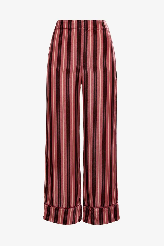 Women Malparmi Trousers Velvet Prints Trousers Pinklight Pink