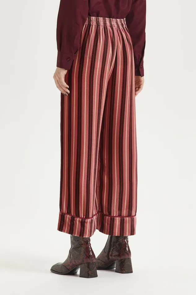 Women Malparmi Trousers Velvet Prints Trousers Pinklight Pink