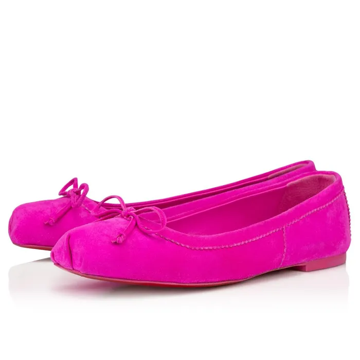 Women Mamadrague Ballerinas 8211 Veau Velours 8211 Bolerose Pink Christian Louboutin Flats Women Mamadrague Ballerinas 8211 Veau Velours 8211 Bolerose Pink Christian Louboutin Flats