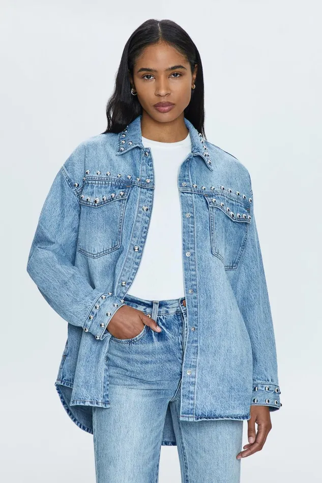 Women Mandy Denim Shacket 8211 Satellite Pistola Denim Jackets and Outerwear