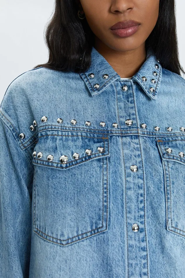 Women Mandy Denim Shacket 8211 Satellite Pistola Denim Jackets and Outerwear