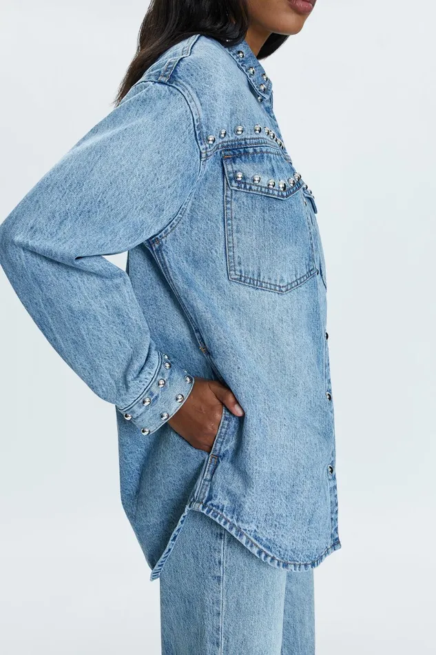 Women Mandy Denim Shacket 8211 Satellite Pistola Denim Jackets and Outerwear