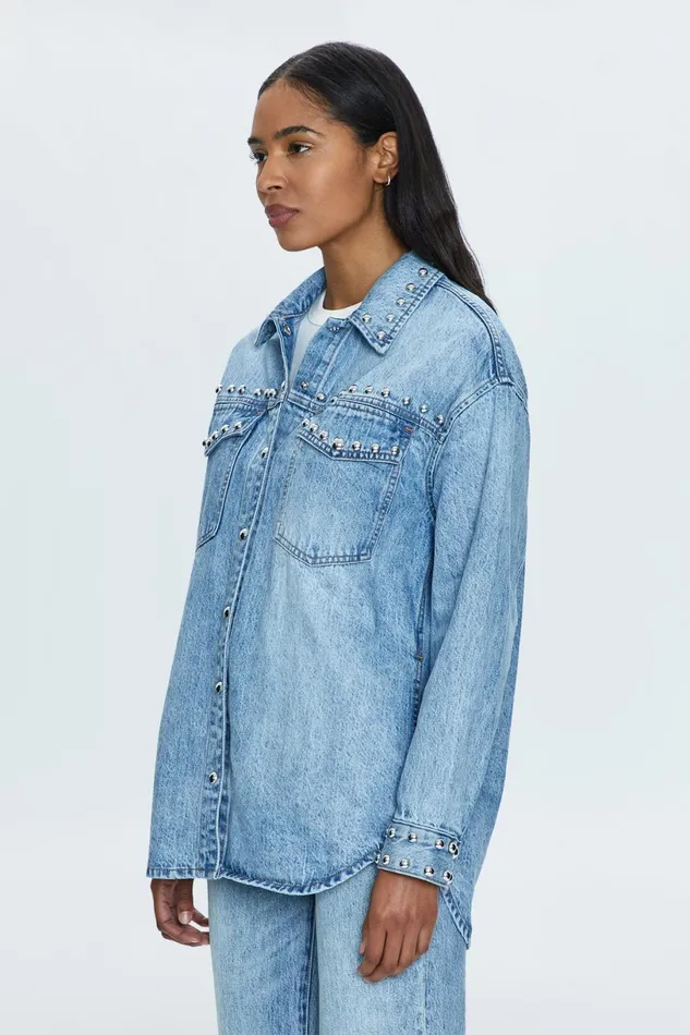 Women Mandy Denim Shacket 8211 Satellite Pistola Denim Jackets and Outerwear