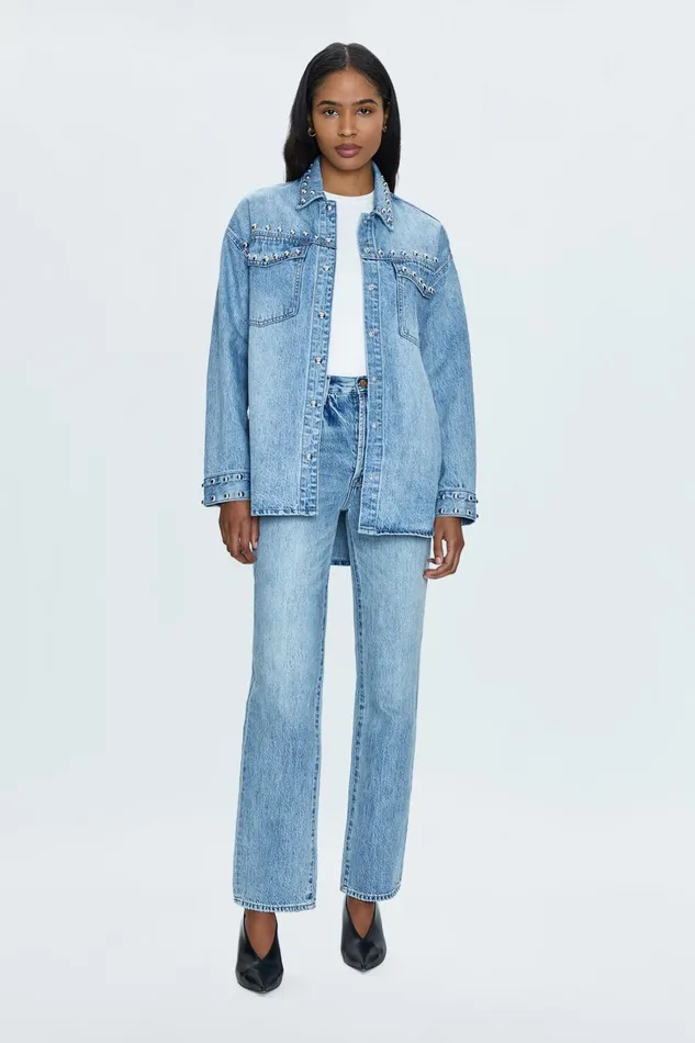 Women Mandy Denim Shacket 8211 Satellite Pistola Denim Jackets and Outerwear