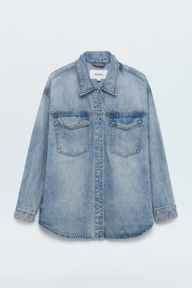 Women Mandy Denim Shacket 8211 Satellite Pistola Denim Jackets and Outerwear