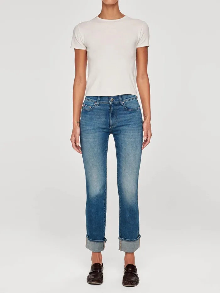 Women Mara Straight Mid Rise Instasculpt Ankle Jeans DL1961 Straight