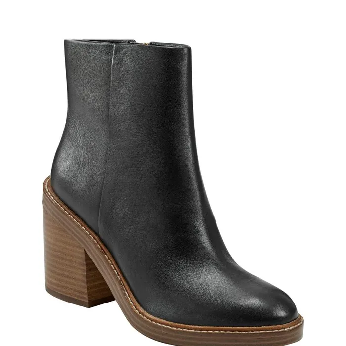 Women Marc Fisher Booties Haleena Round Toe Bootie Black