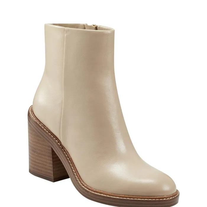 Women Marc Fisher Booties Haleena Round Toe Bootie Nude