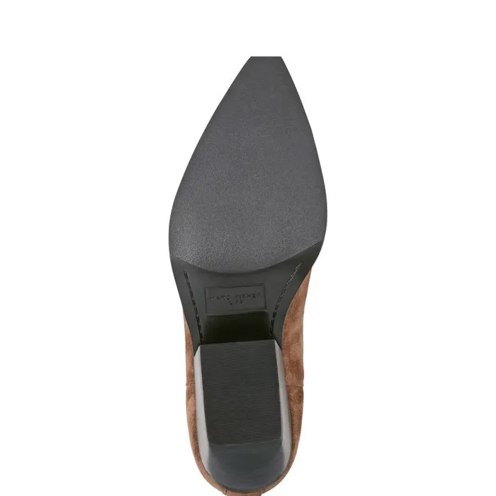 Women Marc Fisher Booties Pryce Western Bootie Natural Suede