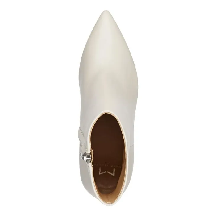 Women Marc Fisher Booties Ulani Heeled Bootie Ivory Leather