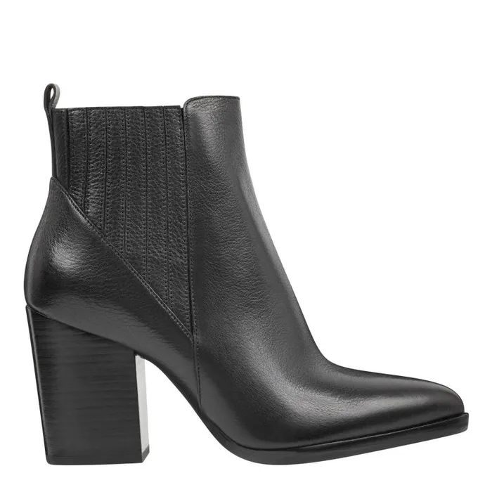 Women Marc Fisher Boots and Booties Alva Pointy Toe Bootie Black Leather