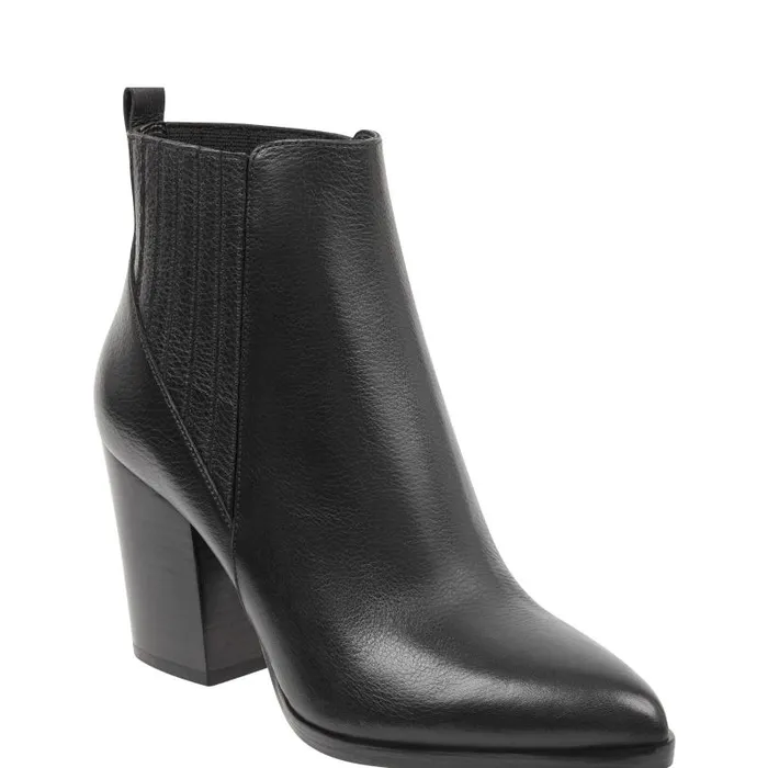 Women Marc Fisher Boots and Booties Alva Pointy Toe Bootie Black Leather