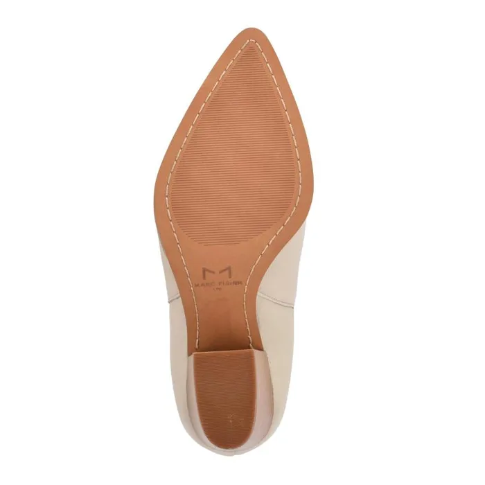 Women Marc Fisher Boots and Booties Alva Pointy Toe Bootie Chic Cream Leather