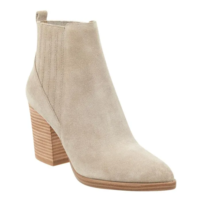 Women Marc Fisher Boots and Booties Alva Pointy Toe Bootie Light Natural Suede