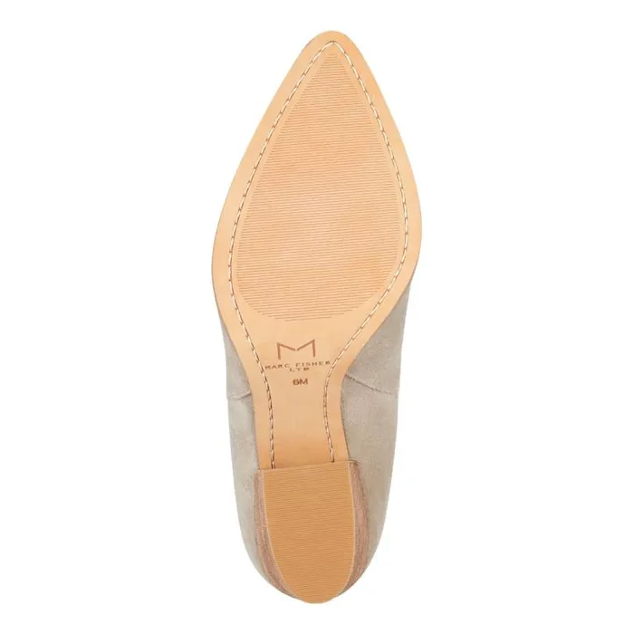 Women Marc Fisher Boots and Booties Alva Pointy Toe Bootie Light Natural Suede