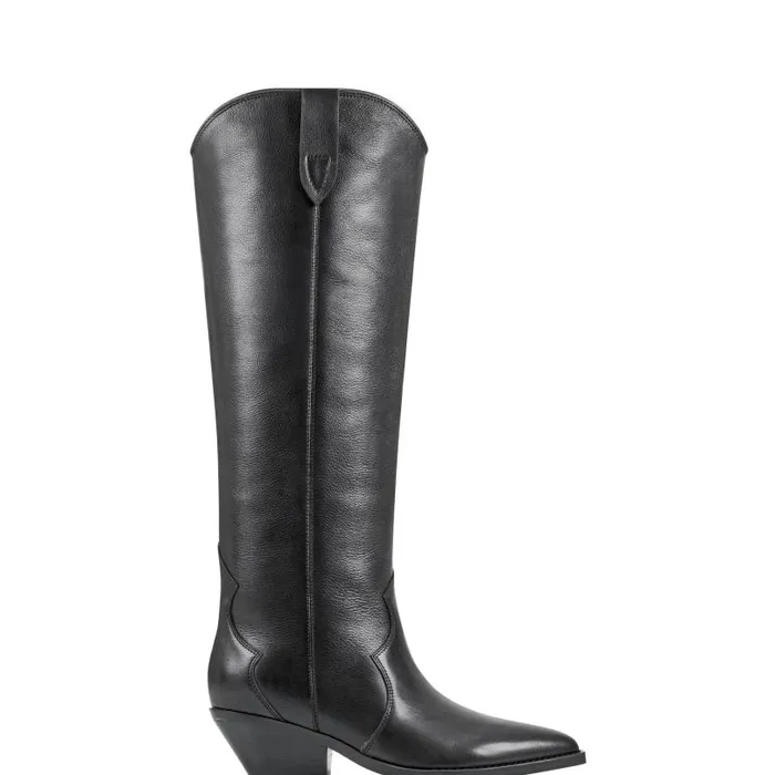 Women Marc Fisher Boots and Booties Ander Western Boot Black Leather