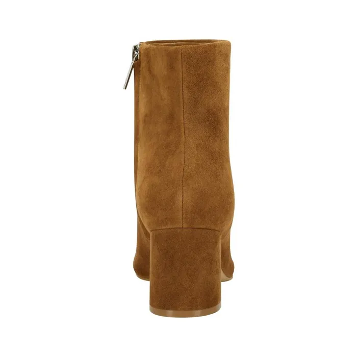 Women Marc Fisher Boots and Booties Jarli Pointy Ankle Bootie Brown Suede