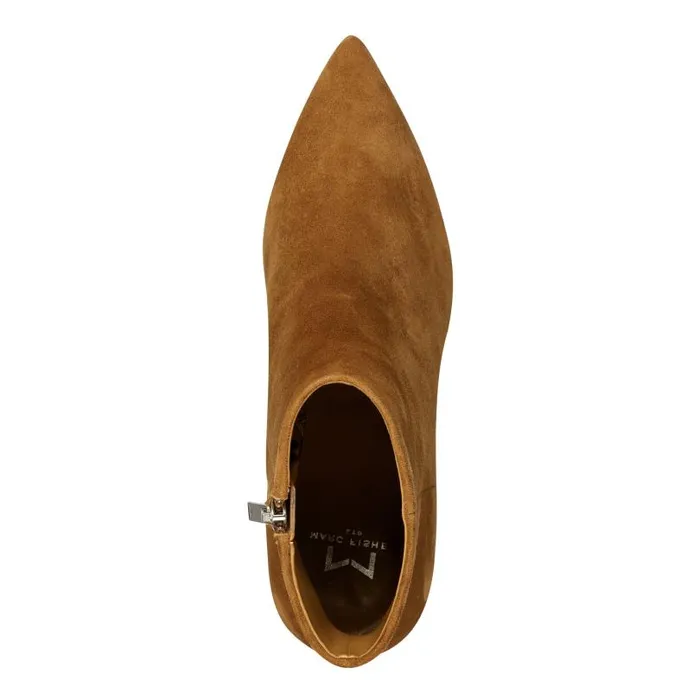 Women Marc Fisher Boots and Booties Jarli Pointy Ankle Bootie Brown Suede