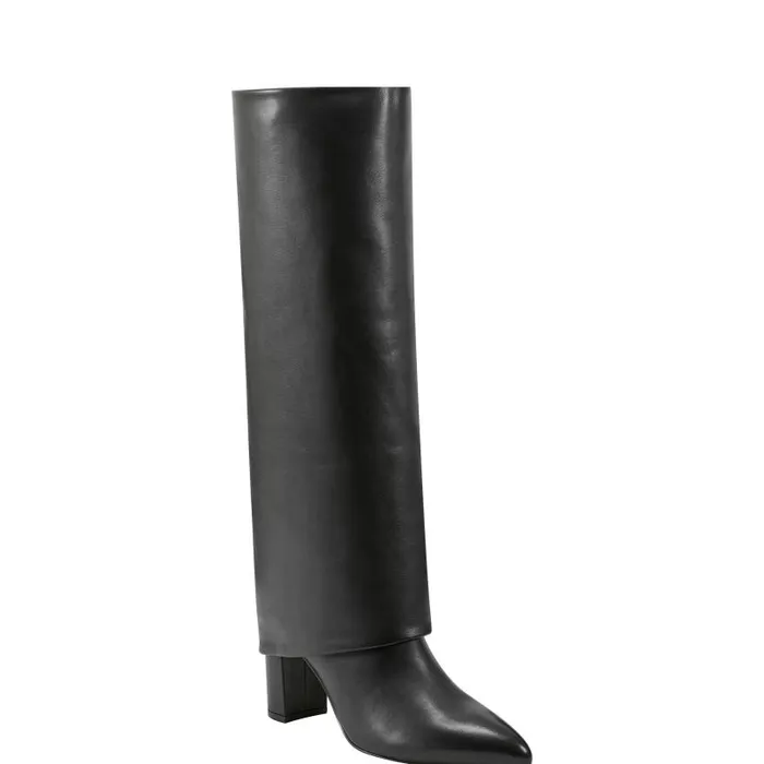 Women Marc Fisher Boots and Booties Leina Block Heel Pointy Toe Dress Boot Black